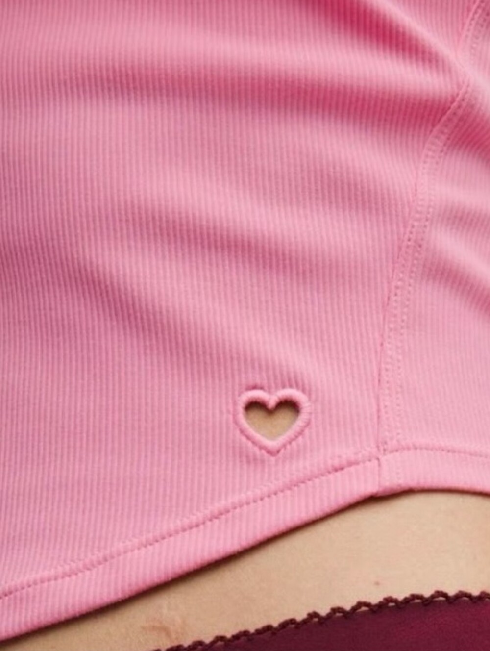 Lululemon Nulu Ribbed Cropped Tank Top Heart Candy Cloud-Valentines - Picture 7 of 9